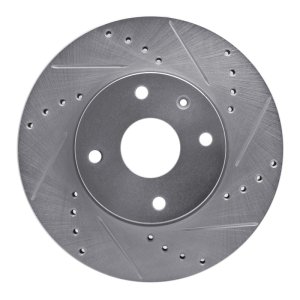 Chevrolet Epica Brake Rotor (1) - Front Right - R1 Concepts - Drilled & Slotted - Silver - `04-`10